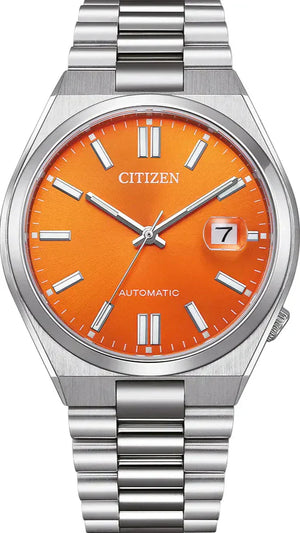 Citizen Tsuyosa Automatic Orange Dial Silver Steel Strap Watch For Men - NJ0151-88Z Authentic Buy Shop Now