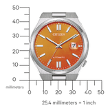 Citizen Tsuyosa Automatic Orange Dial Silver Steel Strap Watch For Men - NJ0151-88Z Authentic Buy Shop Now