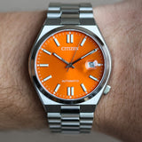 Citizen Tsuyosa Automatic Orange Dial Silver Steel Strap Watch For Men - NJ0151-88Z Authentic Buy Shop Now