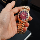 Citizen Tsuyosa Automatic Red Dial Gold Steel Strap Watch For Men - NJ0153-82X Authentic Buy Shop Now
