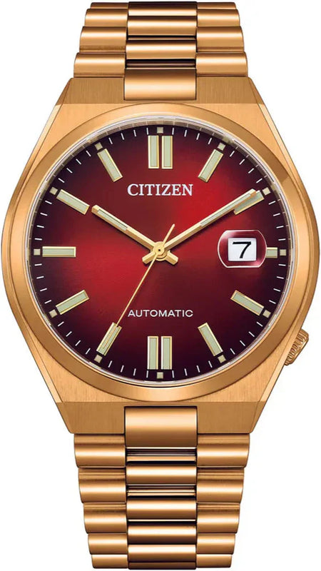 Citizen Tsuyosa Automatic Red Dial Gold Steel Strap Watch For Men - NJ0153-82X Authentic Buy Shop Now
