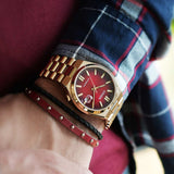 Citizen Tsuyosa Automatic Red Dial Gold Steel Strap Watch For Men - NJ0153-82X Authentic Buy Shop Now