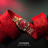 Citizen Tsuyosa Automatic Red Dial Gold Steel Strap Watch For Men - NJ0153-82X Authentic Buy Shop Now