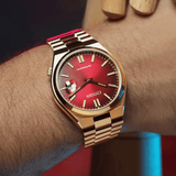 Citizen Tsuyosa Automatic Red Dial Gold Steel Strap Watch For Men - NJ0153-82X Authentic Buy Shop Now