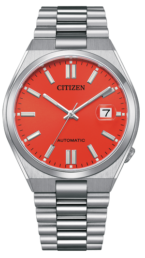 Citizen x Pantone Automatic Blazing Red Dial Silver Steel Strap Watch For Men - NJ0158-89W Authentic Buy Shop Now