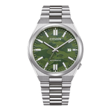 Citizen Tsuyosa Automatic Camouflage Green Dial Silver Steel Strap Watch For Men - NJ0159-86X Authentic Buy Shop Now
