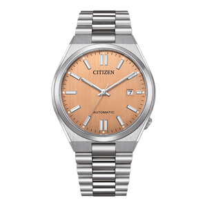 Citizen Tsuyosa Automatic Salmon Orange Dial Silver Steel Strap Watch For Men - NJ0159-86Z Authentic Buy Shop Now