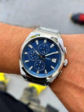 Fossil Everett Chronograph Blue Dial Silver Steel Strap Watch for Men - FS5795 Authentic Buy Shop Now