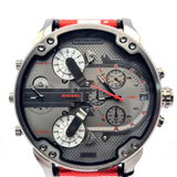Diesel Mr Daddy 2.0 Chronograph Grey Dial Red Rubber Strap Watch For Men - DZ7423 Authentic Buy Shop Now