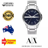 Armani Exchange Hampton Chronograph Blue Dial Silver Steel Strap Watch For Men - AX2132 Authentic Buy Shop Now