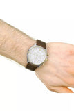 Emporio Armani Chronograph White Dial Brown Leather Strap Watch For Men - AR11033 Authentic Buy Shop Now