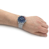 Emporio Armani Diver Quartz Blue Dial Silver Steel Strap Watch For Men - AR11339 Authentic Buy Shop Now