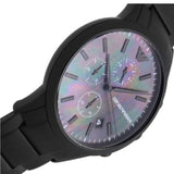 Emporio Armani Renato Chronograph Mother of Pearl Black Dial Black Steel Strap Watch For Men - AR11275 Authentic Buy Shop Now