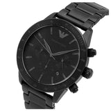 Emporio Armani Mario Chronograph Black Dial Black Steel Strap Watch For Men - AR11242 Authentic Buy Shop Now