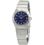 Omega Constellation Manhattan Quartz Diamonds Blue Dial Silver Steel Strap Watch for Women - 131.10.25.60.53.001 Authentic Buy Shop Now