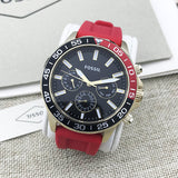 Fossil Bannon Multifunction Black Dial Red Silicone Strap Watch for Men - BQ2499 Authentic Buy Shop Now