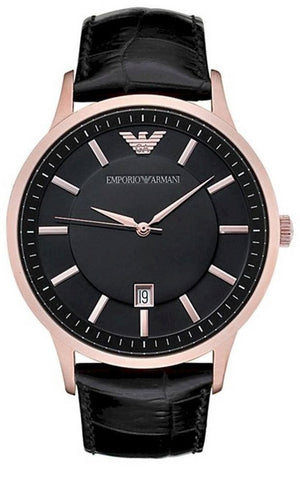 Emporio Armani Classic Black Dial Black Leather Strap Watch For Women - AR9022 Authentic Buy Shop Now