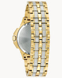 Bulova Crystal Collection Octova White Dial Gold Steel Strap Watch for Men - 98C126 Authentic Buy Shop Now