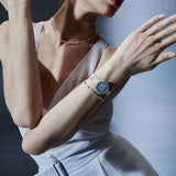 Emporio Armani Rosa Diamonds Mother of Pearl Blue Dial Silver Mesh Bracelet Watch For Women - AR11380 Authentic Buy Shop Now