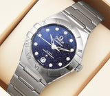 Omega Constellation Manhattan Quartz Diamonds Blue Dial Silver Steel Strap Watch for Women - 131.10.25.60.53.001 Authentic Buy Shop Now