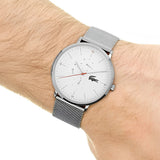 Lacoste Moon Multifunction White Dial Silver Steel Strap Watch for Men - 2011025 Authentic Buy Shop Now
