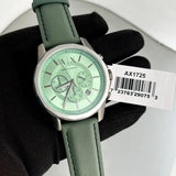Armani Exchange Banks Chronograph Green Dial Green Leather Strap Watch For Men - AX1725 Authentic Buy Shop Now