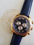 Versace V-Ray Blue Chronograph Blue Dial Blue Leather Strap Watch for Men - VDB030014 Authentic Buy Shop Now