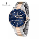 Maserati Competizione Automatic Blue Dial Two Tone Steel Strap Watch For Men - R8823100001 Authentic Buy Shop Now