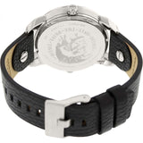 Diesel Mini Daddy Black Silver Dial Black Leather Strap Watch For Men - DZ7307 Authentic Buy Shop Now