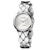 Calvin Klein Snake Silver Dial Silver Steel Strap Watch For Women - K6E23146 Authentic Buy Shop Now