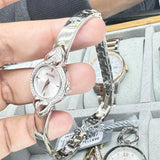 Bulova Crystal Pendant Silver Dial Silver Steel Strap Watch for Women - 96X111 Authentic Buy Shop Now