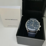 Emporio Armani Lambda Chronograph Blue Dial Blue Leather Strap Watch For Men - AR11018 Authentic Buy Shop Now