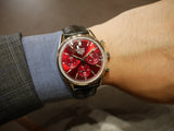 Tag Heuer Carrera Automatic Chronograph Red Dial Black Leather Strap Watch for Men - CBK221G.FC6479 Authentic Buy Shop Now