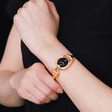 Gucci Horsebit Collection Black Dial Rose Gold Steel Strap Watch For Women - YA139507 Authentic Buy Shop Now