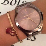 Michael Kors Runway Quartz Brown Dial Brown Steel Strap Watch For Women - MK3418 Authentic Buy Shop Now