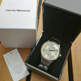 Emporio Armani Classic Quartz White Dial Silver Steel Strap Watch For Men - AR2430 Authentic Buy Shop Now
