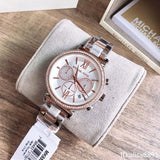 Michael Kors Sofie Chronograph Quartz White Dial Two Tone Steel Strap Watch For Women - MK6558 Authentic Buy Shop Now