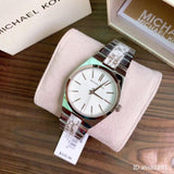 Michael Kors Channing Quartz Mother of Pearl Pink Dial Two Tone Steel Strap Watch For Women - MK6650 Authentic Buy Shop Now
