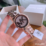 Michael Kors Runway Mercer Quartz Rose Gold Dial Rose Gold Steel Strap Watch For Women - MK6736 Authentic Buy Shop Now