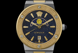 Versace Greca Logo Moonphase Black Dial Two Tone Steel Strap Watch for Men - VE7G00223 Authentic Buy Shop Now