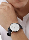 Emporio Armani Renato White DIal Blue Leather Strap Watch For Men - AR11119 Authentic Buy Shop Now
