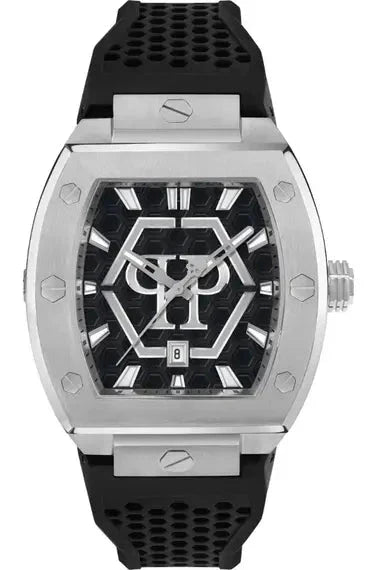 Philipp Plein Hexagon Phantom Black Dial Black Silicone Strap Watch For Men- PWPUA0524 Authentic Buy Shop Now