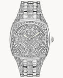 Bulova Phantom Swarovski Crystal Pave Silver Dial Silver Steel Strap Watch for Men - 98B296 Authentic Buy Shop Now