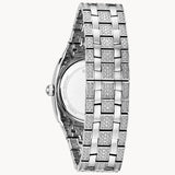 Bulova Phantom Swarovski Crystal Pave Silver Dial Silver Steel Strap Watch for Men - 98B296 Authentic Buy Shop Now