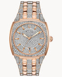 Bulova Phantom Crystal Silver Dial Two Tone Steel Strap Watch for Men - 98B324 Authentic Buy Shop Now