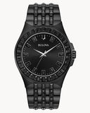 Bulova Crystal Collection Phantom Black Dial Black Steel Strap Watch for Men - 98A240 Authentic Buy Shop Now