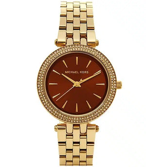 Michael Kors Darci Amber Dial Gold Steel Strap Watch for Women - MK3408 Authentic Buy Shop Now