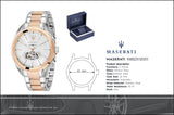 Maserati Traguardo Automatic White Dial Two Tone Steel Strap Watch For Men - R8823112001 Authentic Buy Shop Now