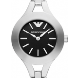Emporio Armani Classic Quartz Black Dial Silver Steel Strap Watch For Women - AR7328 Authentic Buy Shop Now