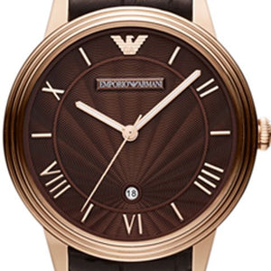 Emporio Armani Classic Quartz Brown Dial Brown Leather Strap Watch For Men - AR1613 Authentic Buy Shop Now